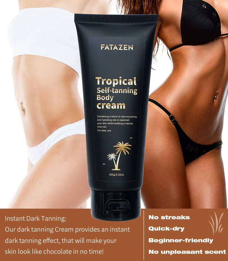 Nourishing body tanning cream for quick deep tan