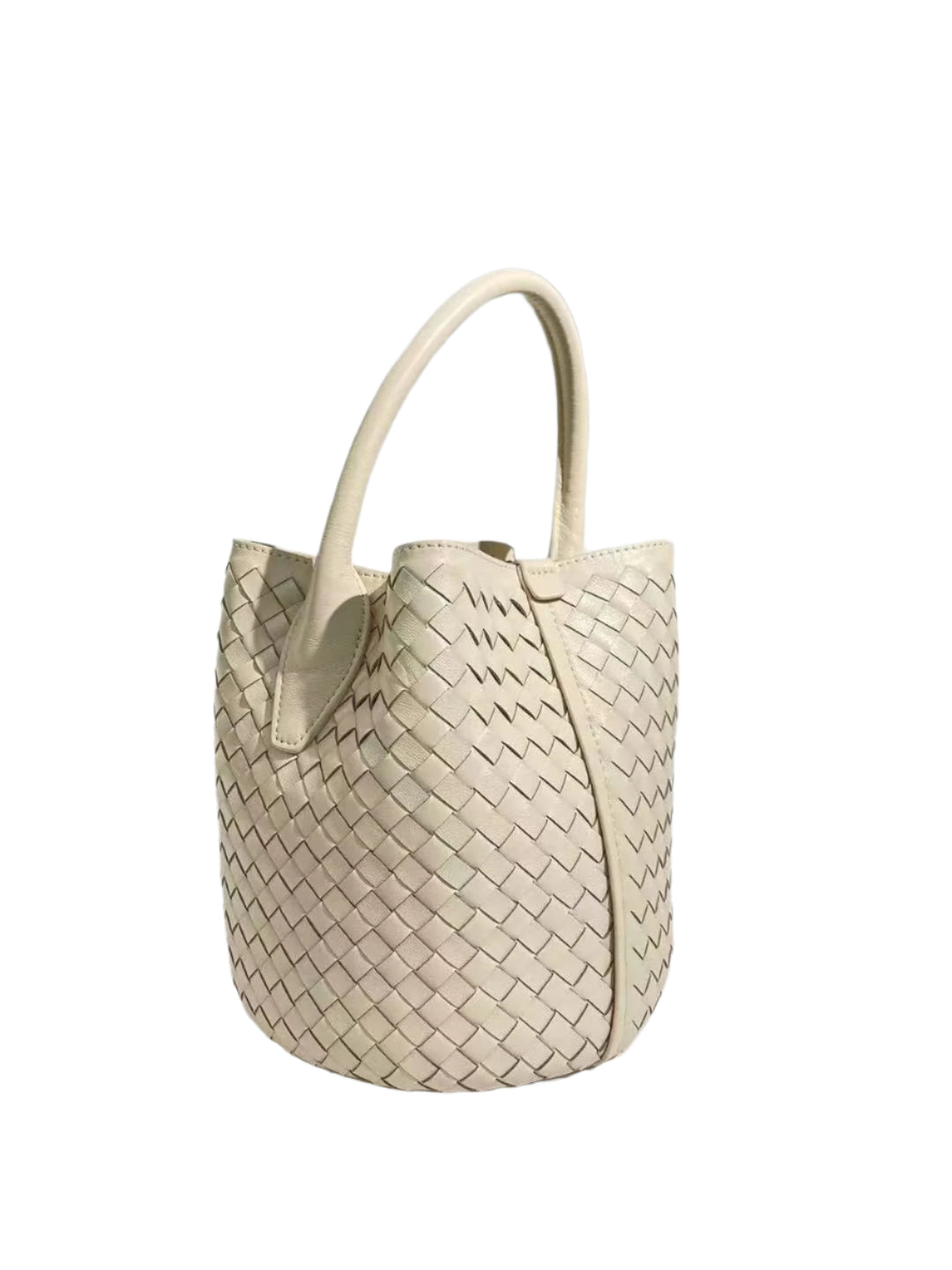 Woven beige handbag