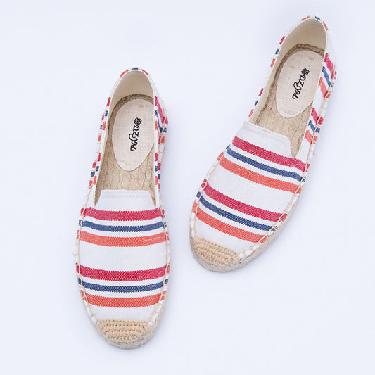 Pair of striped espadrilles  Pair of striped espadrilles