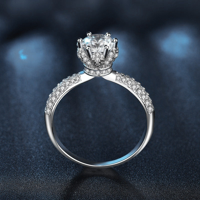 Silver ring with a diamond for your engagement