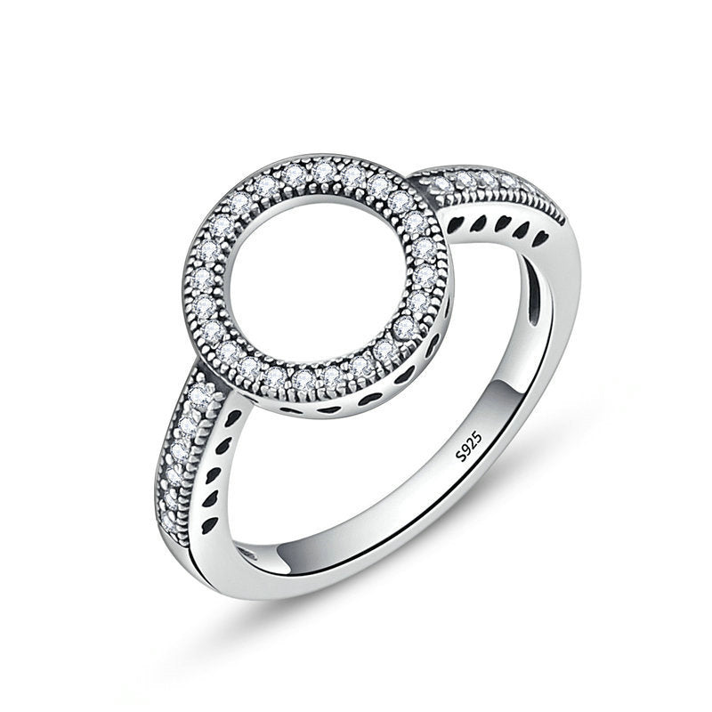 Close-up of silver promise ring