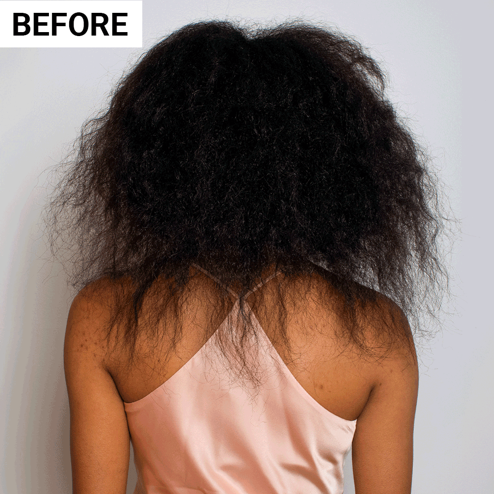 before and after curling with the beachwaver curling iron