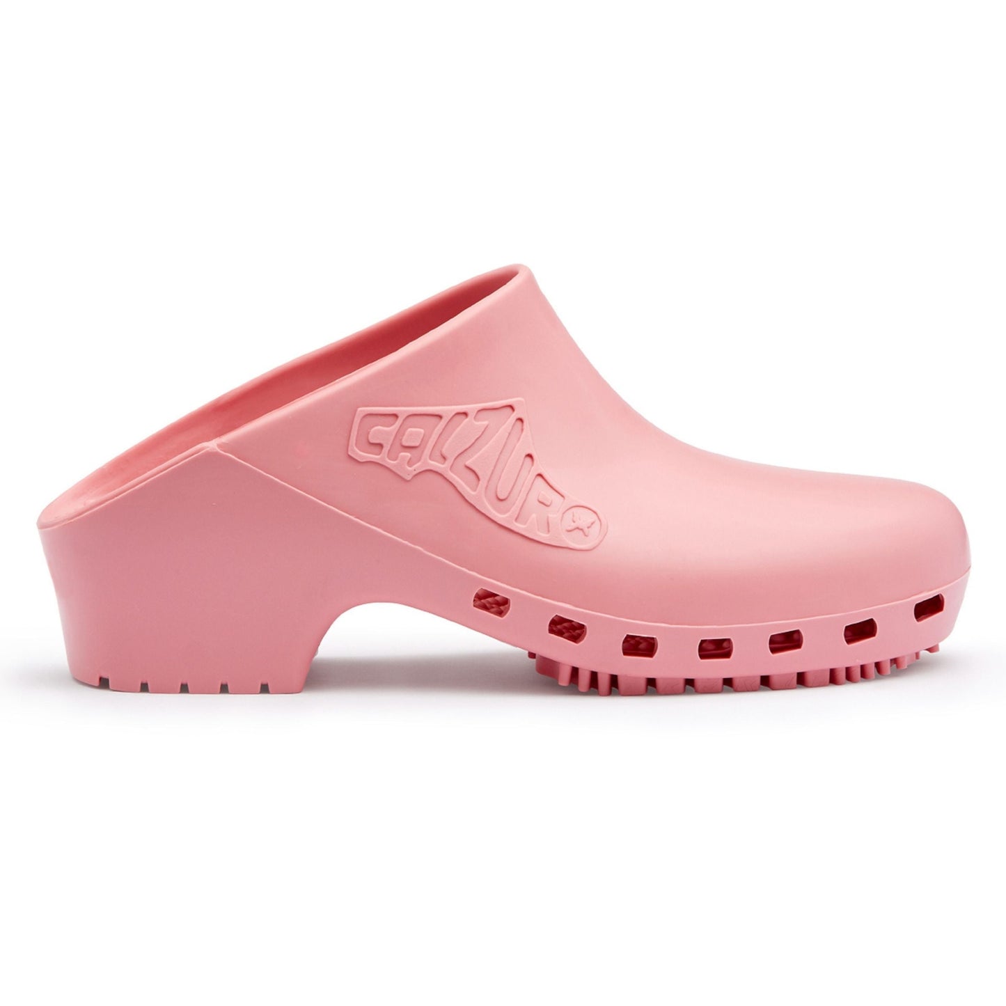 Pink clog shoe with 'Cult' branding