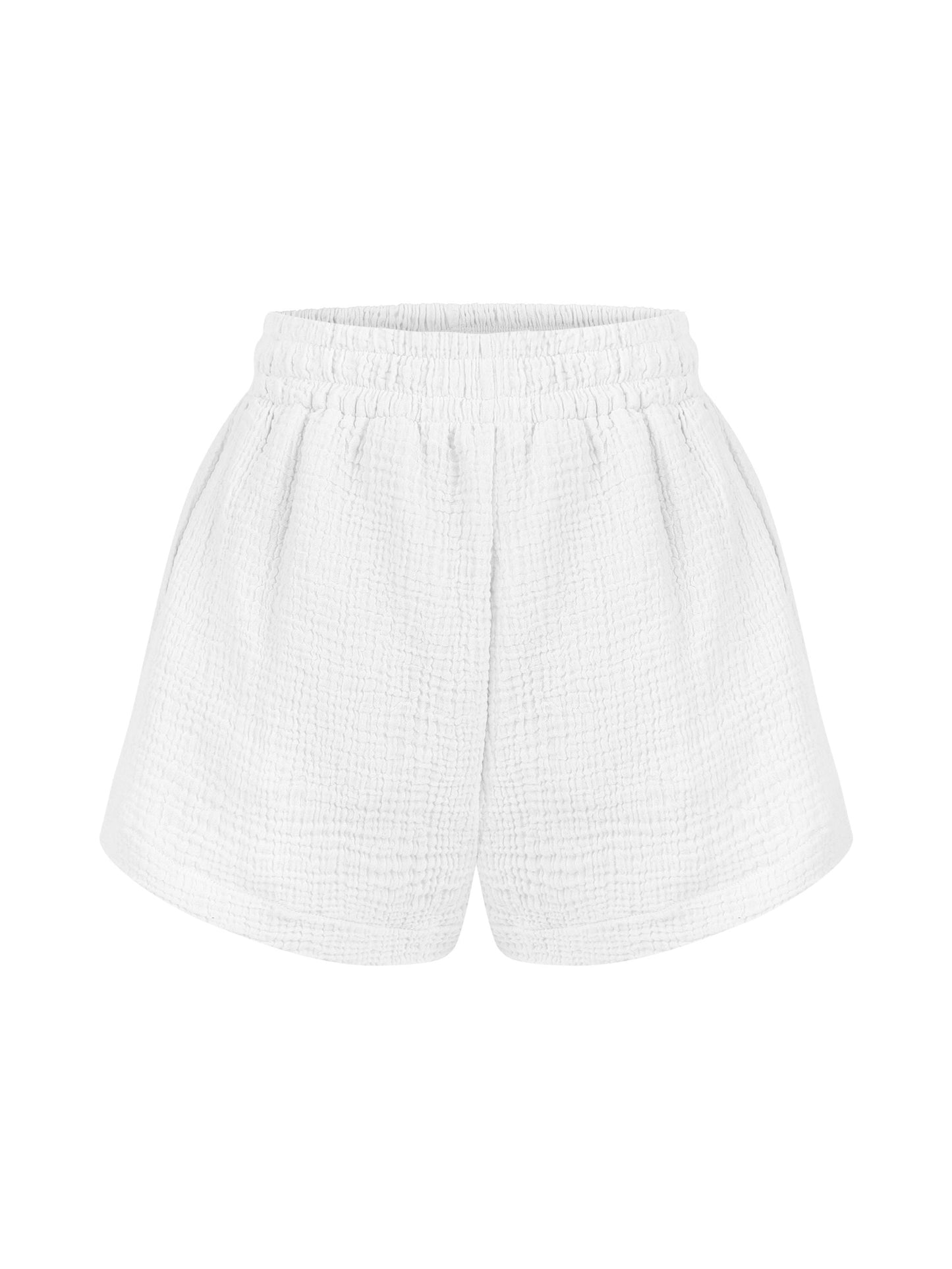 a whote cotton woman short