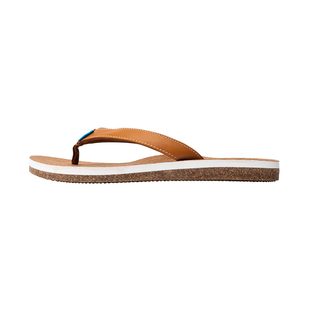 side view of a beach Brown sandal with white sole
