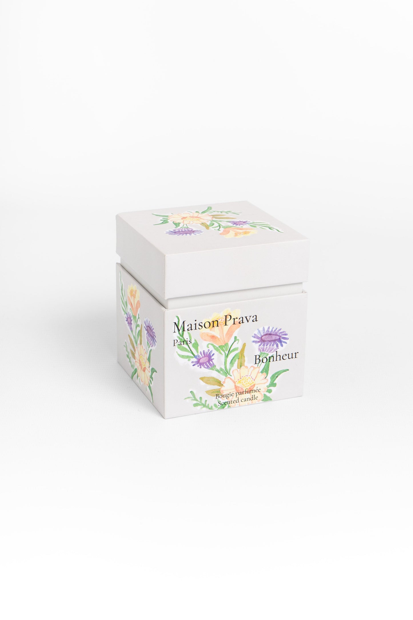 White box with floral designs and 'Maison Prava' branding