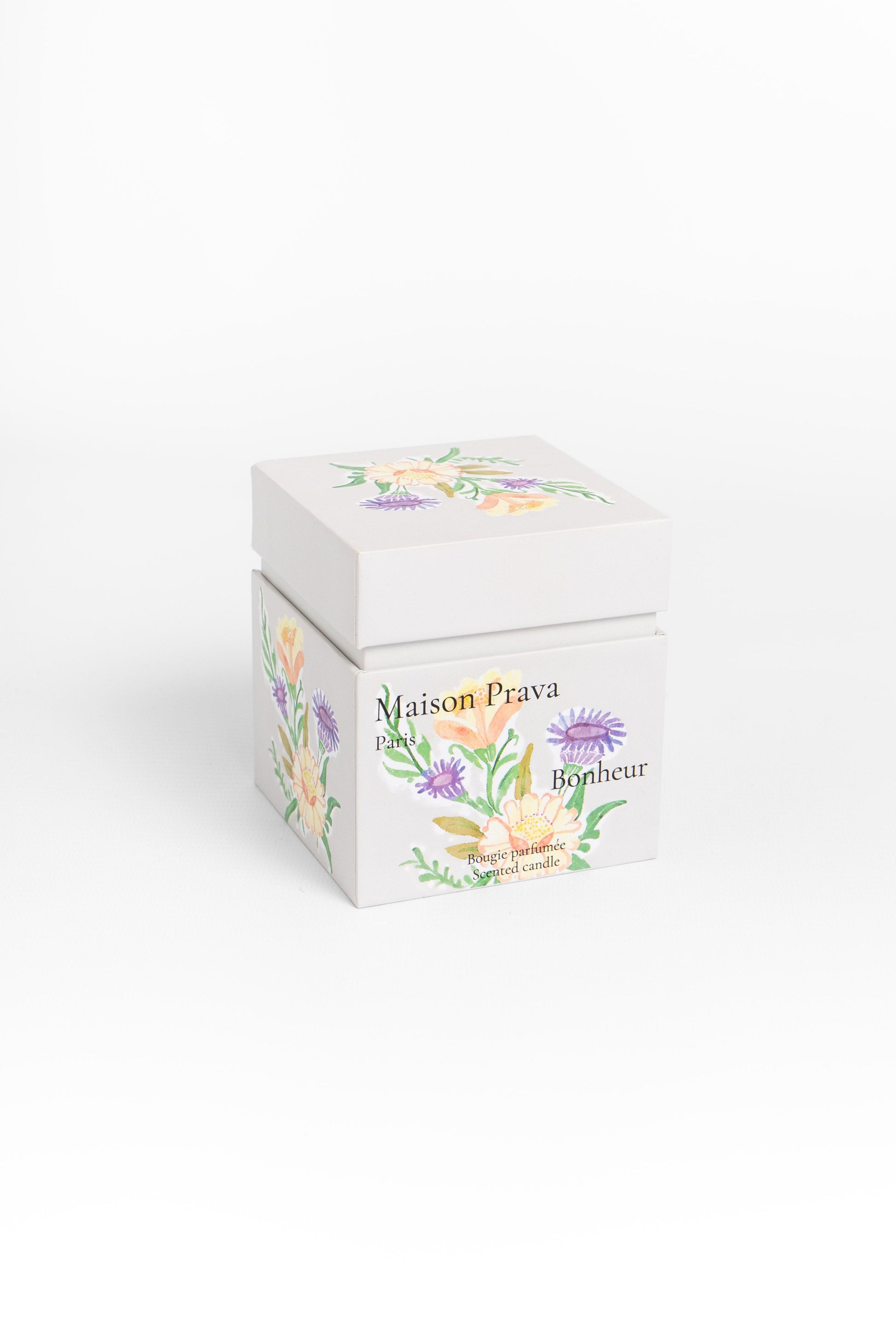 White box with floral designs and 'Maison Prava' branding