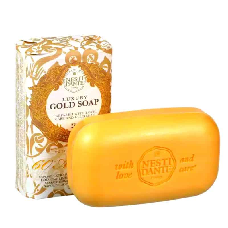 Nesti Dante Luxury Gold Soap with packaging for smoother skin
