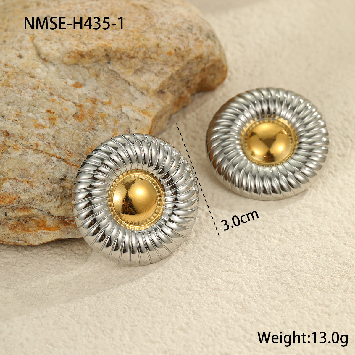 Gold and silver earrings
