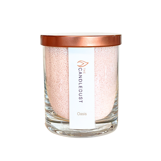 Candlelust Oasis Powdered Candle in Glass with Rose Gold Lid -
 Candlelust Oasis Powdered Candle in Glass with Rose Gold Lid -