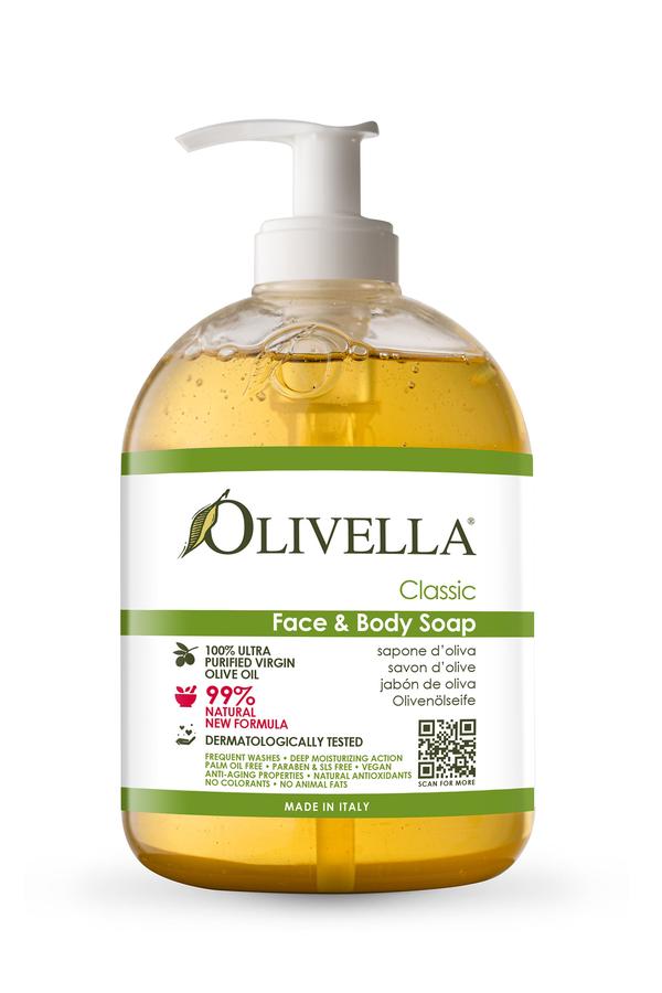 Olivella face and body Eco-friendly olive oil soap bottle