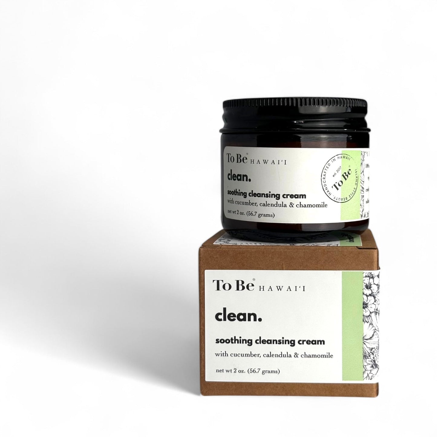 Jar of 'To Be Hawaii' cleansing cream natural - gluten free- vegan- cruelty free- sulfate free- palm oil free