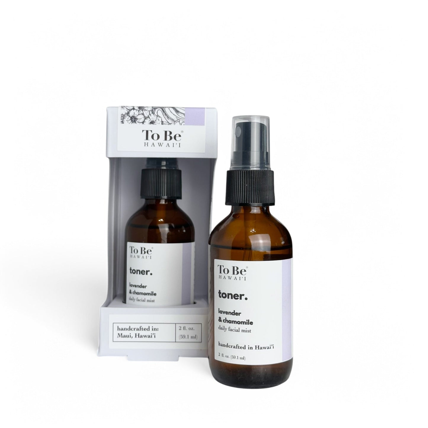 Two bottles of 'To Be Hawaii' toner lavender and chamomille