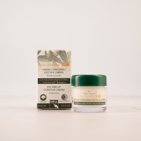 Natural olive oil eye and lip treatment cream to reduce fine lines