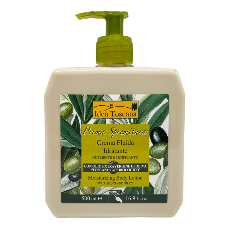 Organic Tuscan olive oil body cream 500 ml pump bottle