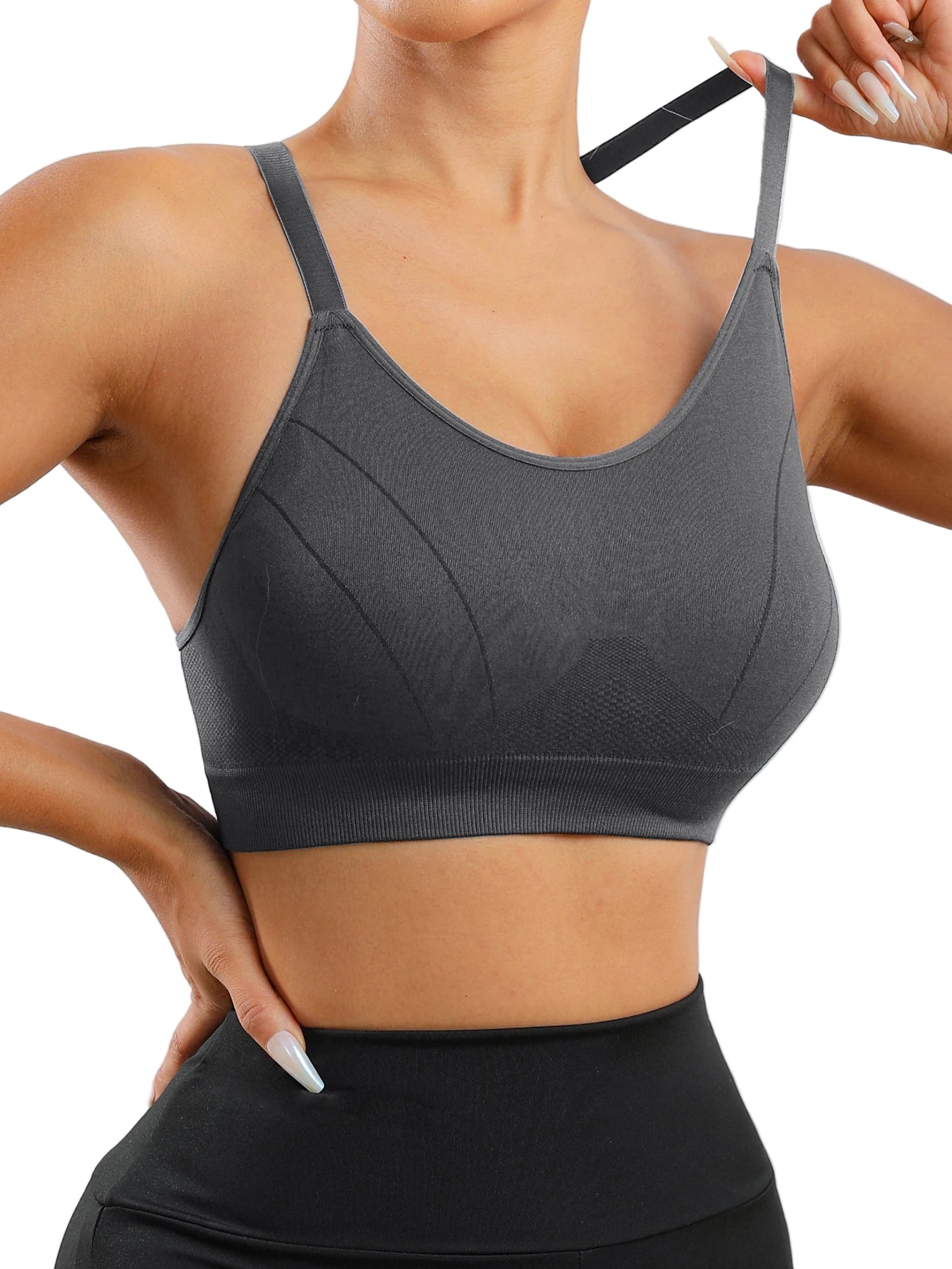 Women's adjustable athletic bra ideal for workout sessions