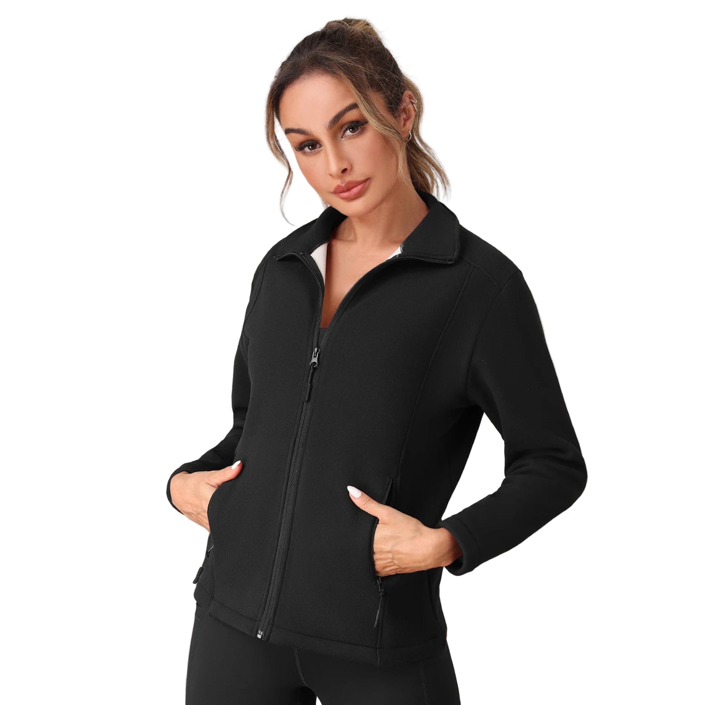 Athletic fleece hoodie with four pockets for gym essentials