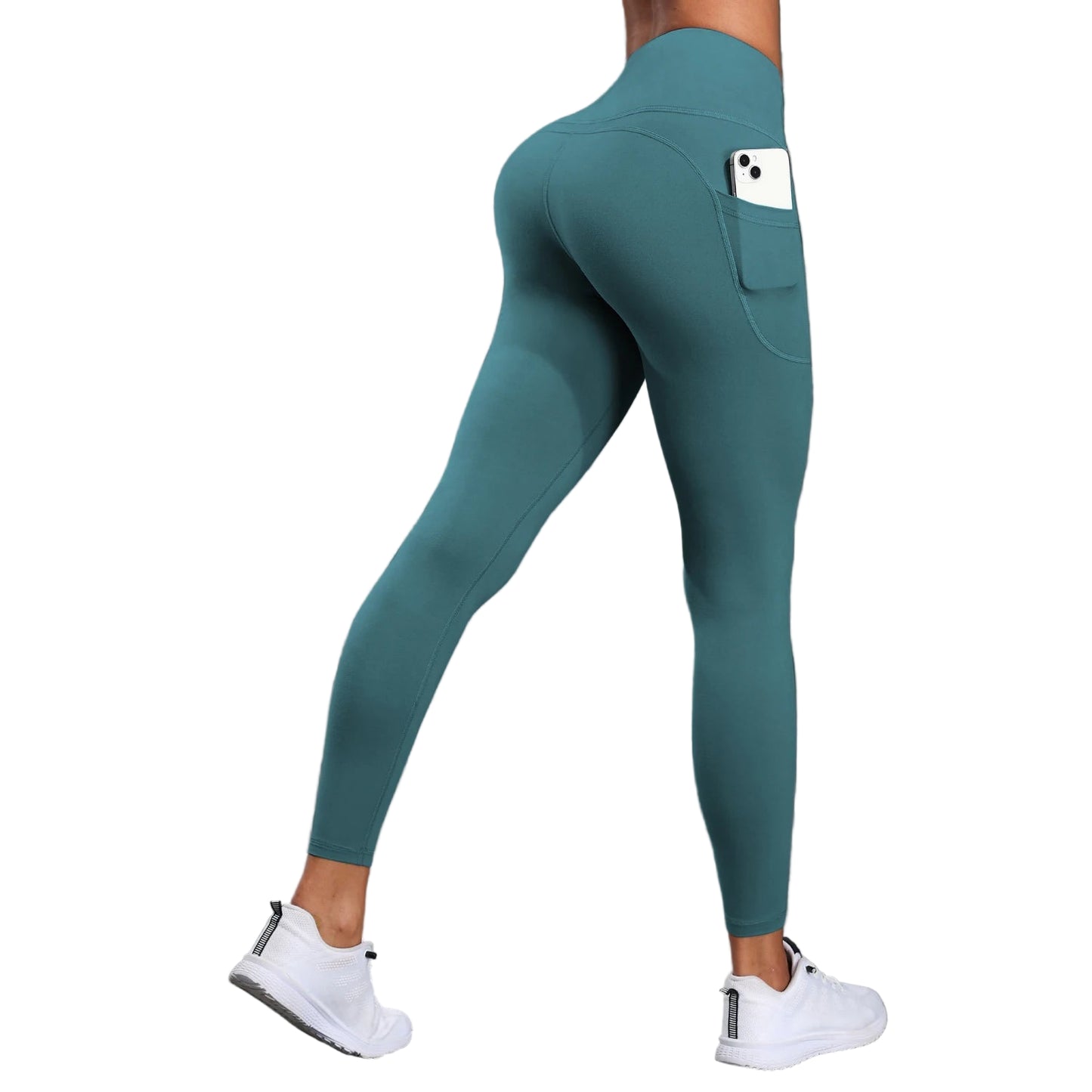 Teal leggings with a pocket