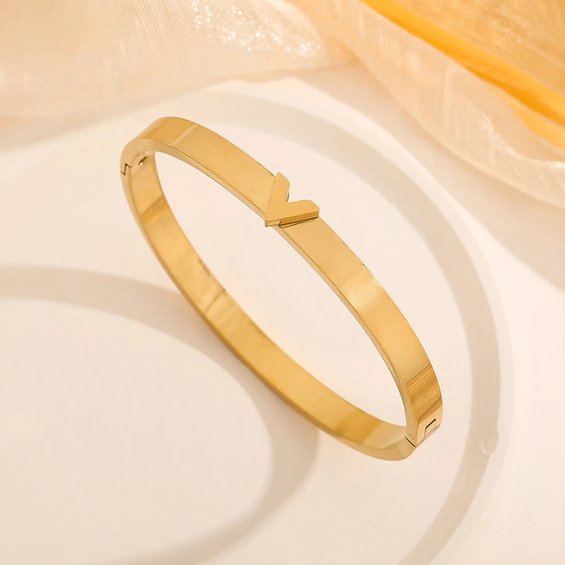 v Gold bracelet  stainless steel