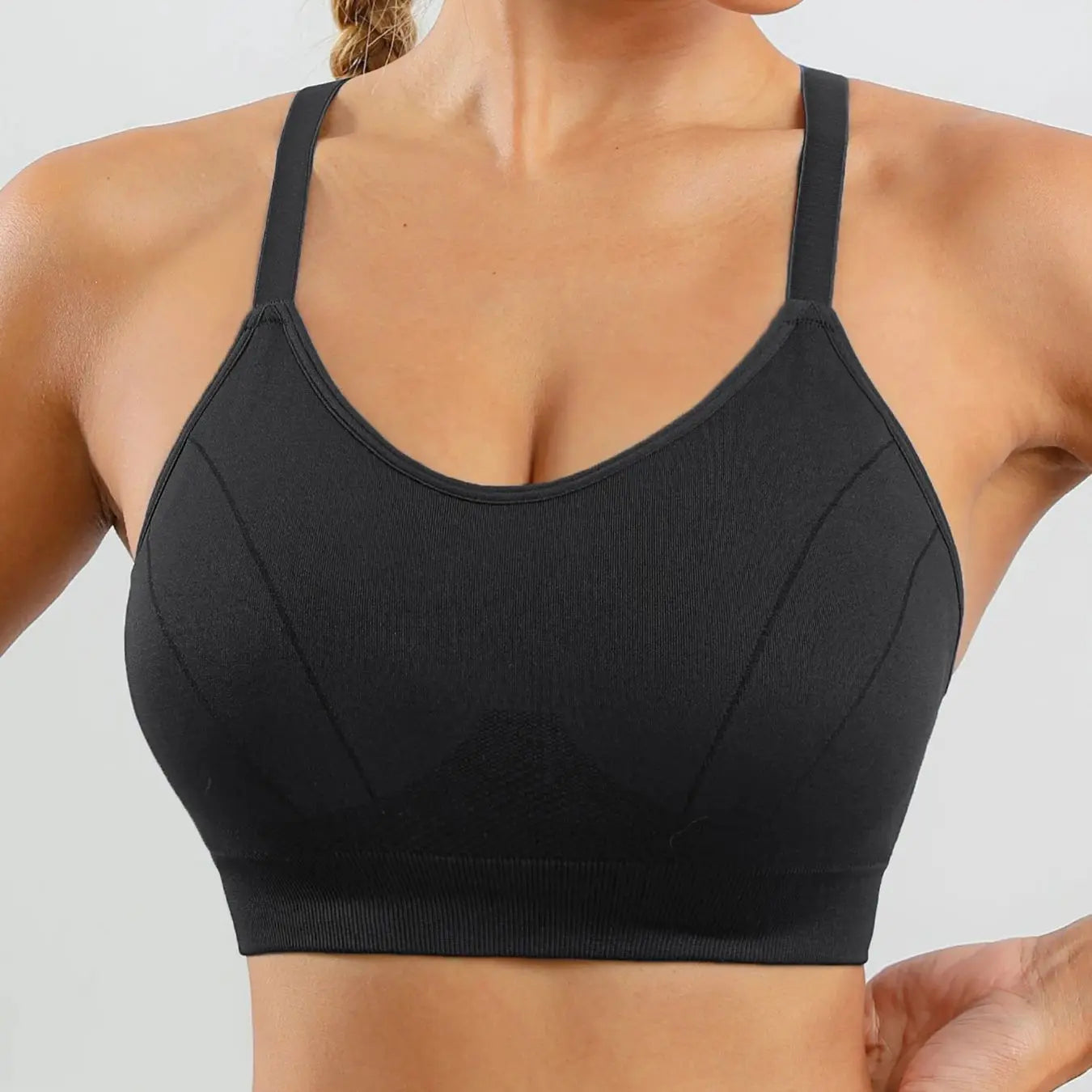 Comfortable sports bra with moisture-wicking fabric