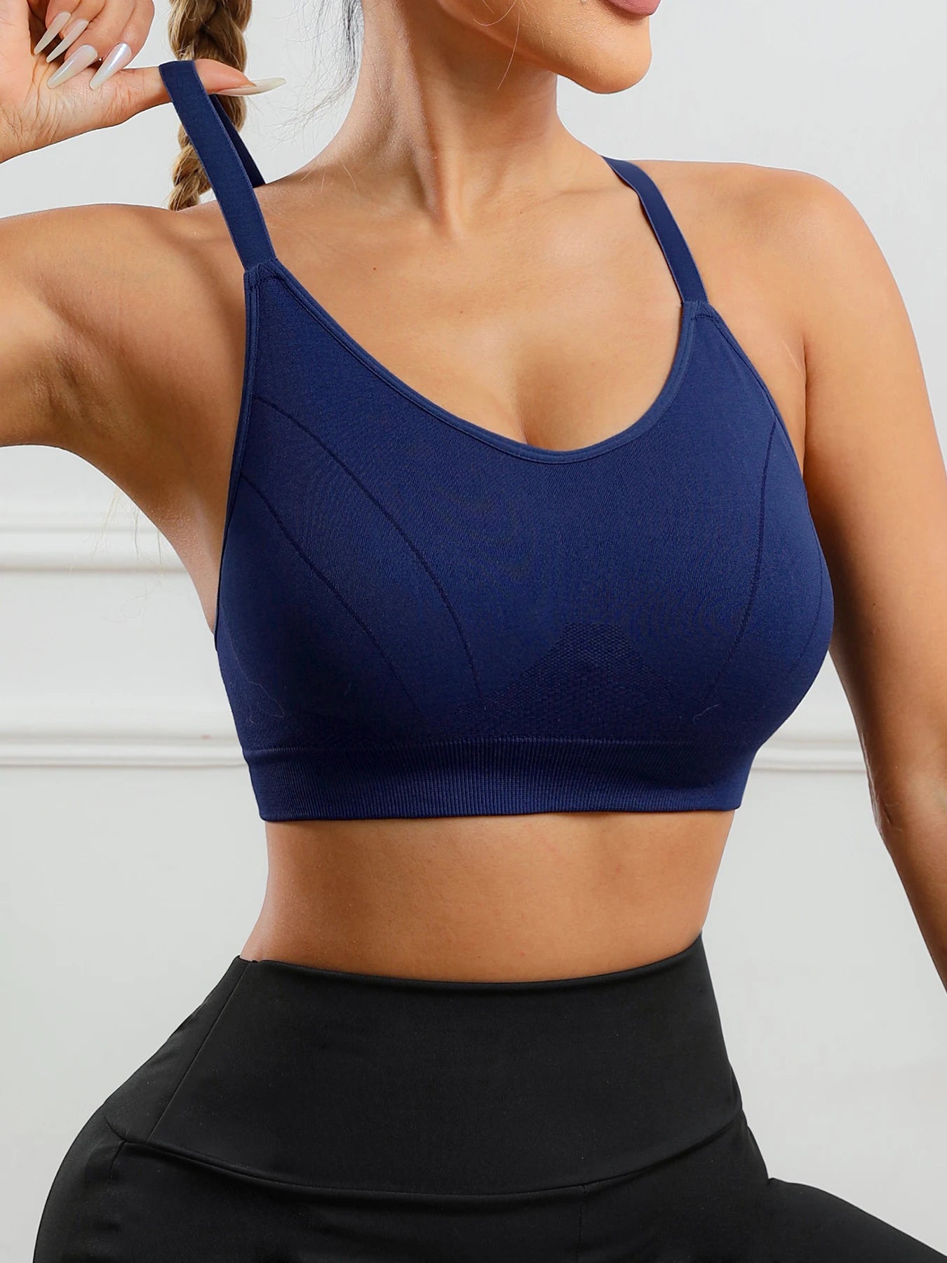 Women exercising in supportive push up sports bra