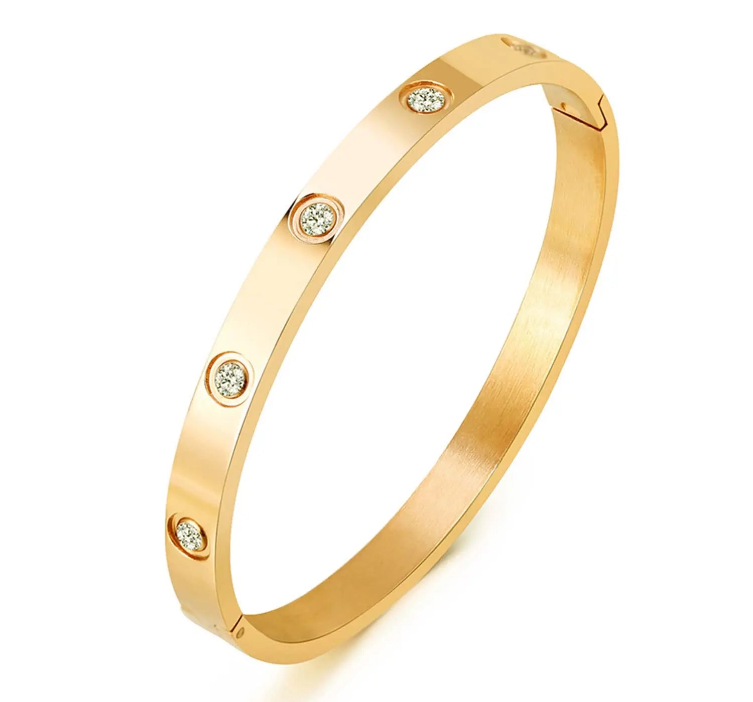 Gold bracelet with diamond accents  for everyday use