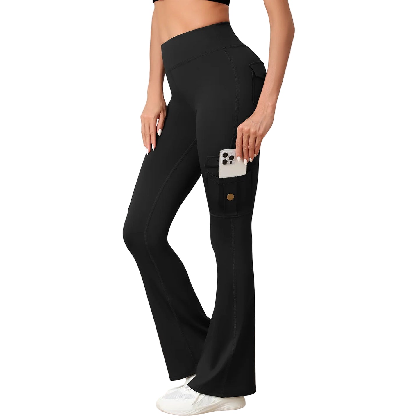 Stretchy wide leg pants designed for yoga and fitness