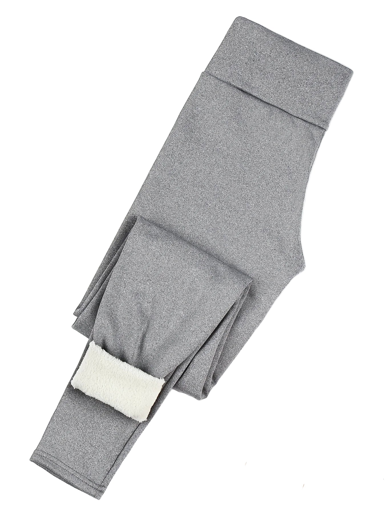 Women staying warm in high waist thermal fleece leggings