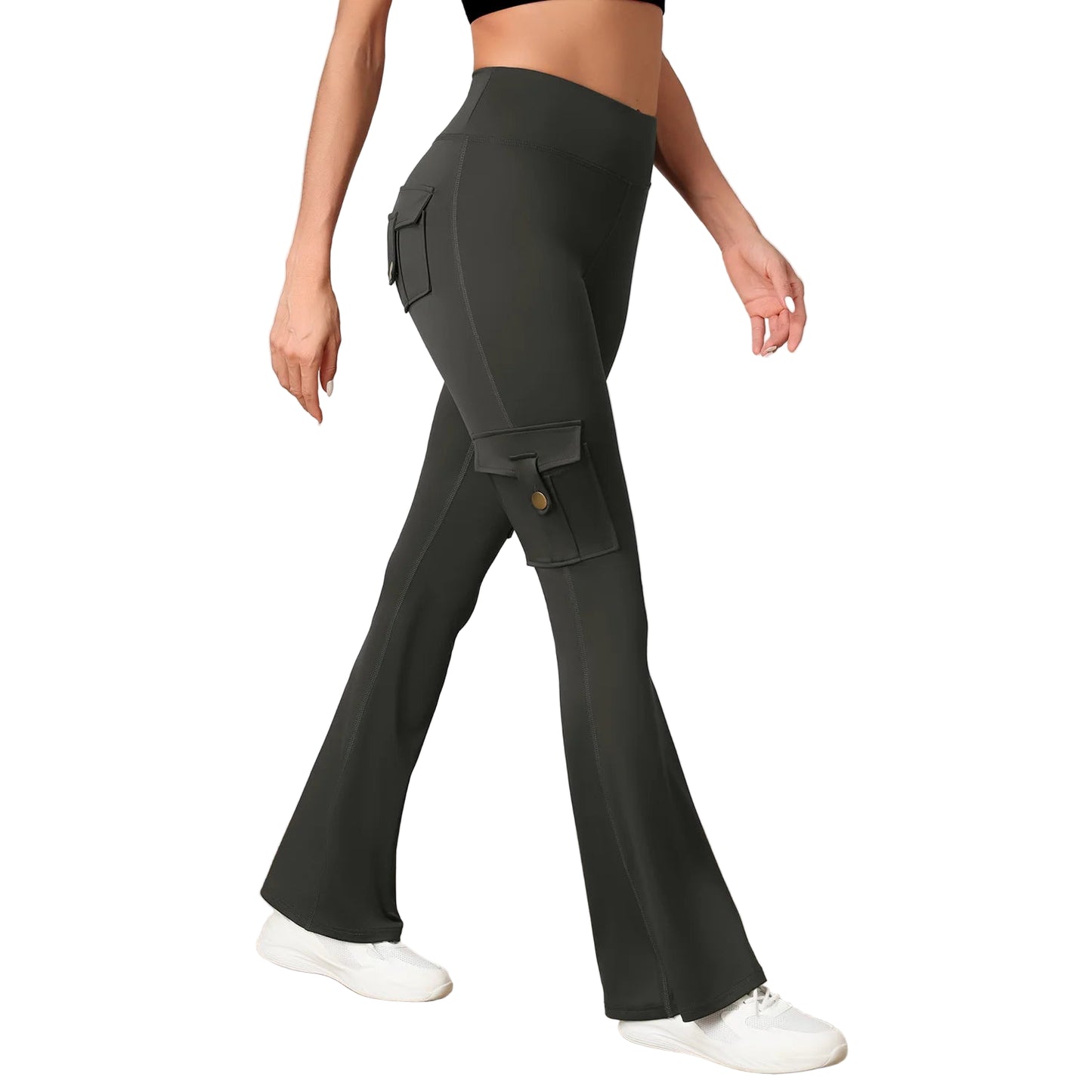 Wide leg athletic pants with convenient cargo pockets