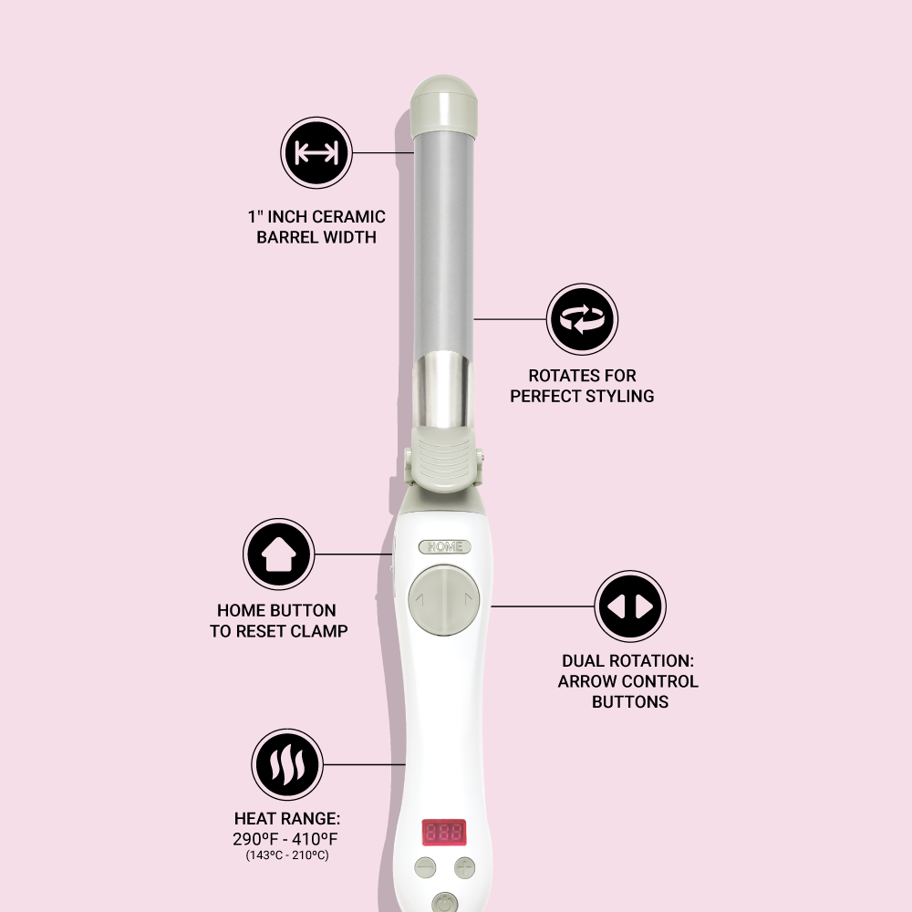 White hair straightener beachwaver with all its features