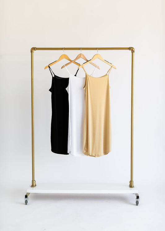 Stretchy women's slip with adjustable straps, perfect under dresses Stretchy women's slip with adjustable straps, perfect under dresses
