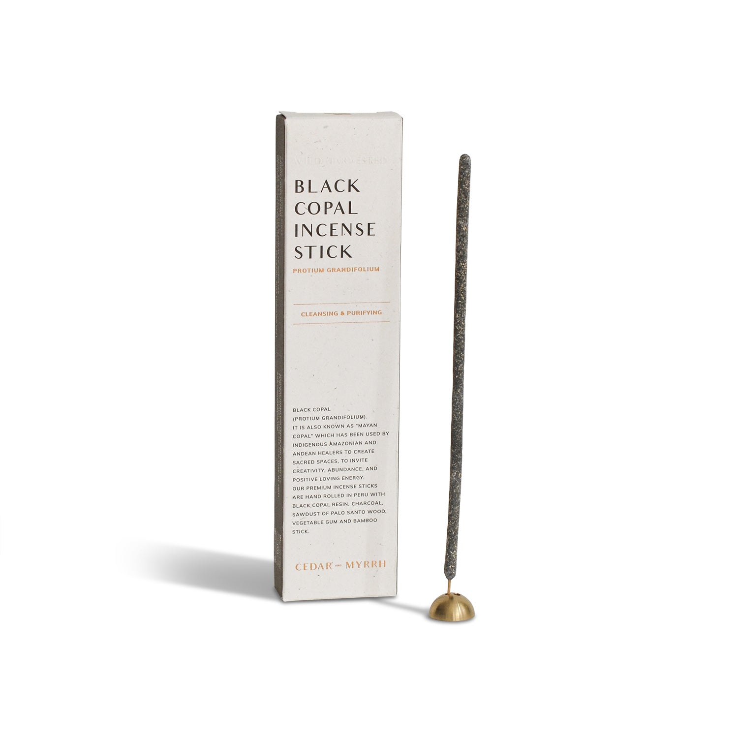 Black copal incense stick with packaging