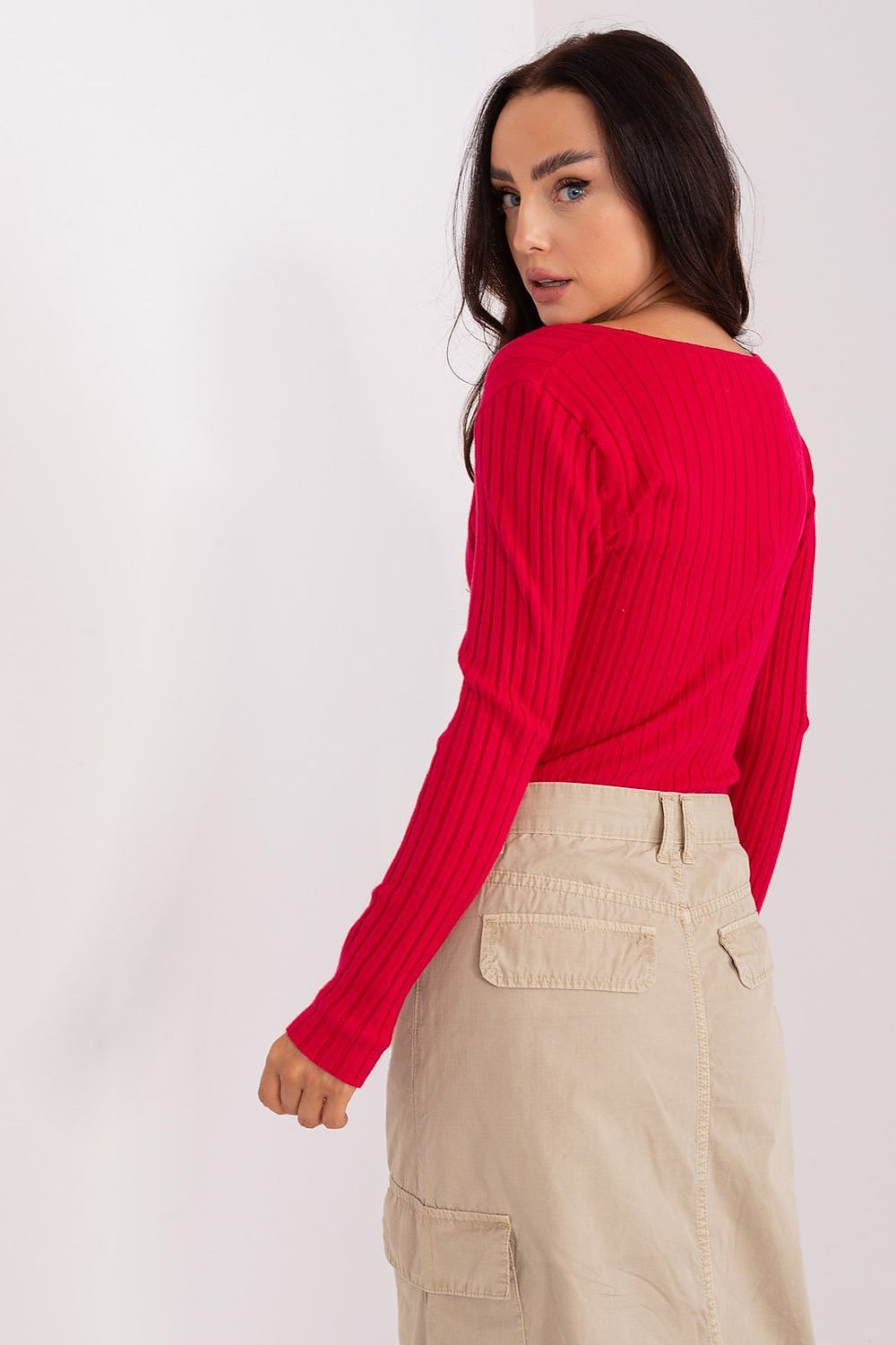 soft textured knitwear with elegant ribbed pattern design