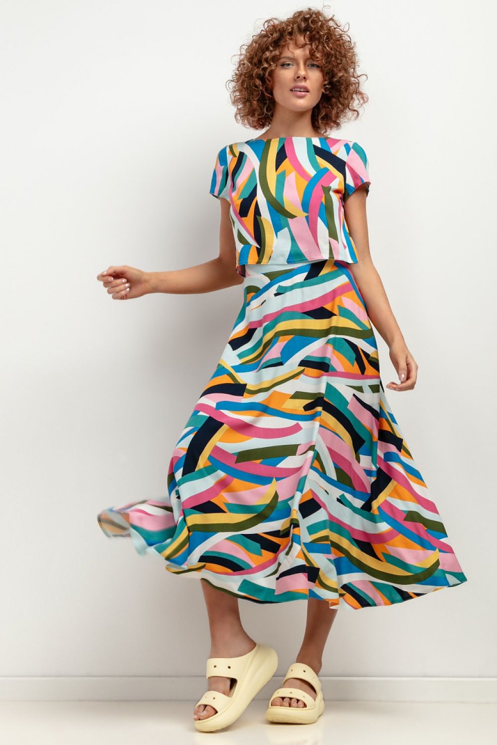 elegant printed viscose skirt with original pattern