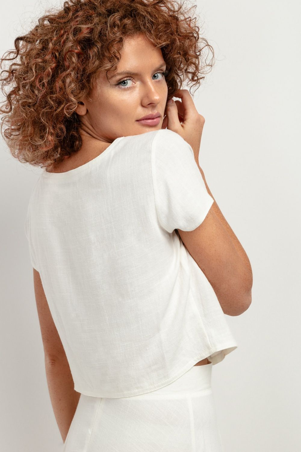 lightweight white linen shirt European brand Tessita