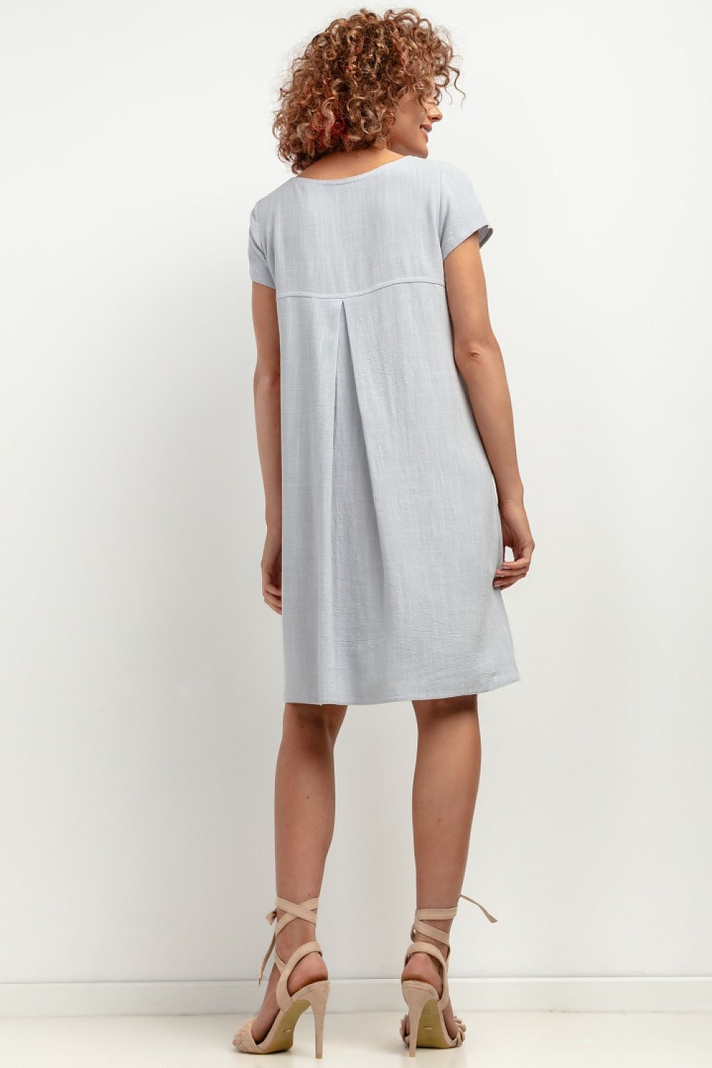 Tessita grey European dress with soft drape and flare