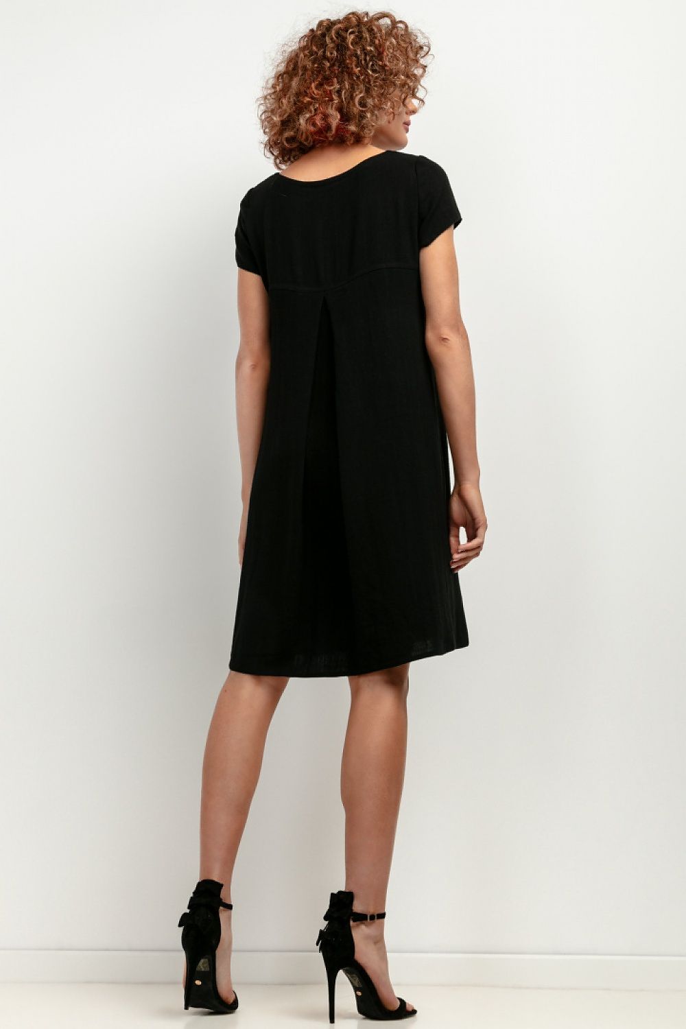 Tessita black European linen dress, minimalist chic