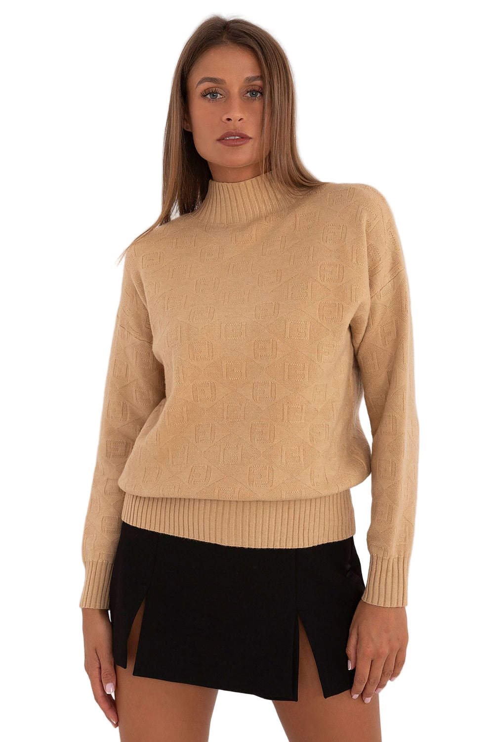 Half turtleneck casual sweater for women