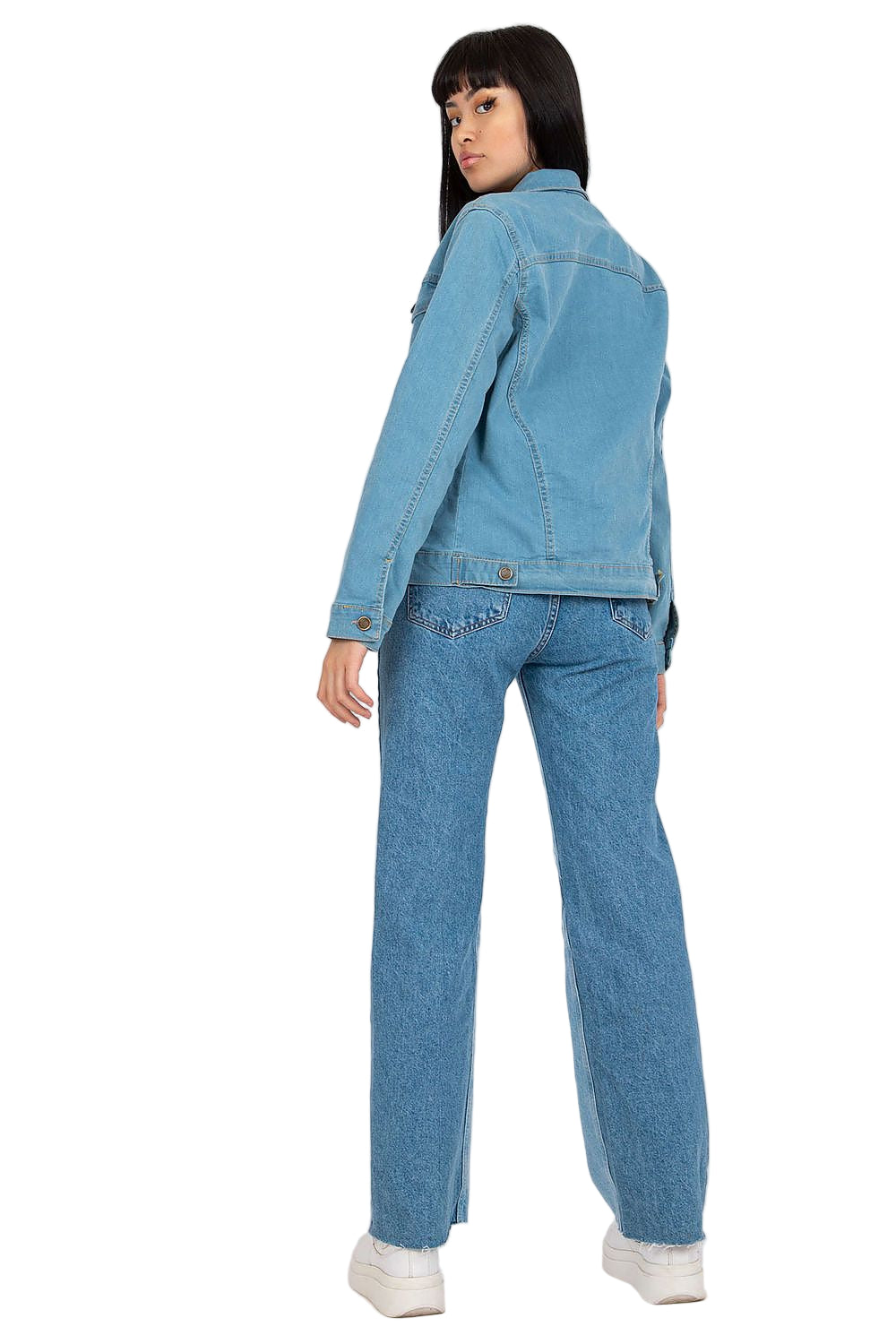 Casual women’s jean jacket made of cotton and elastane