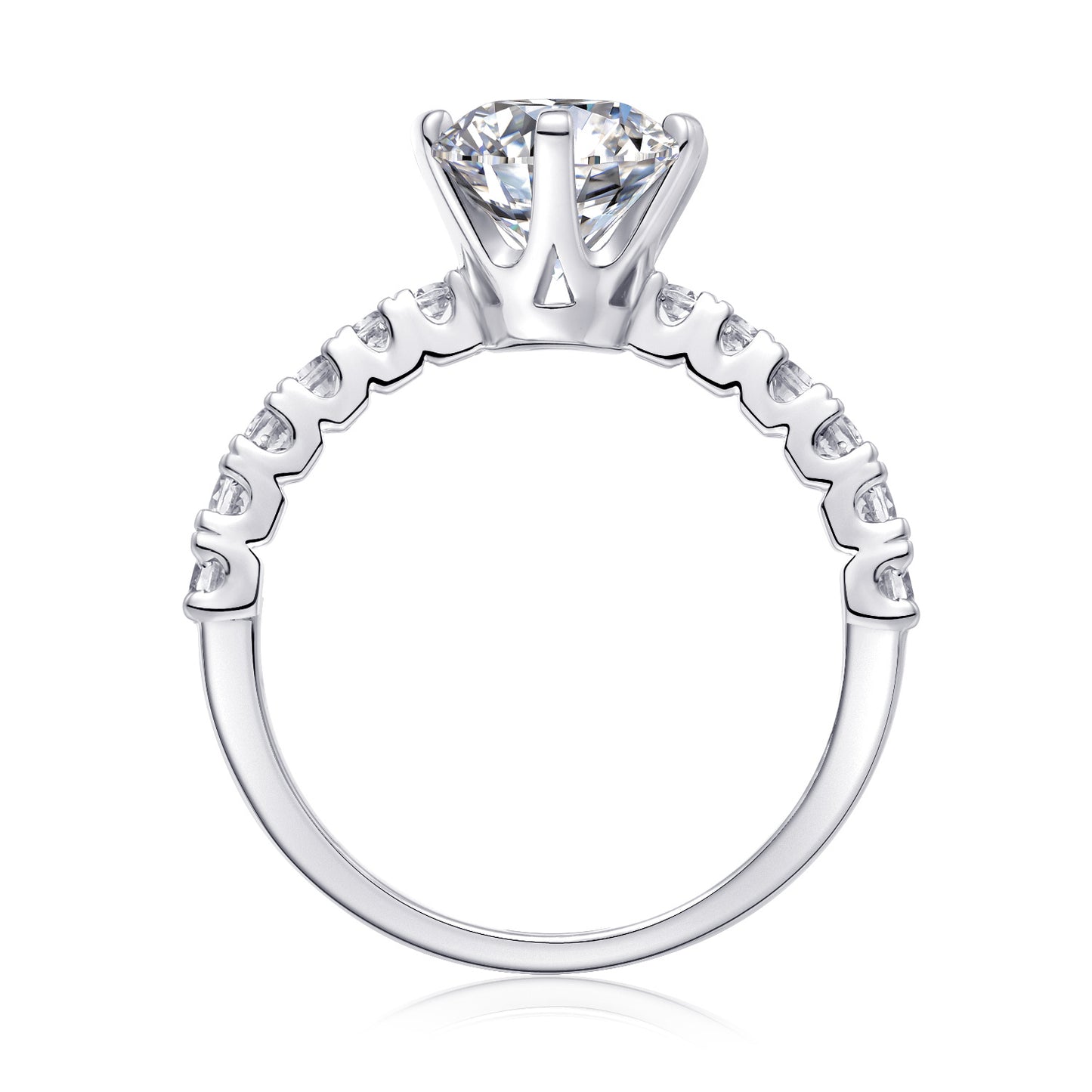 Silver ring with a diamond