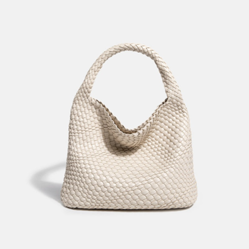 luxurious White woven handbag