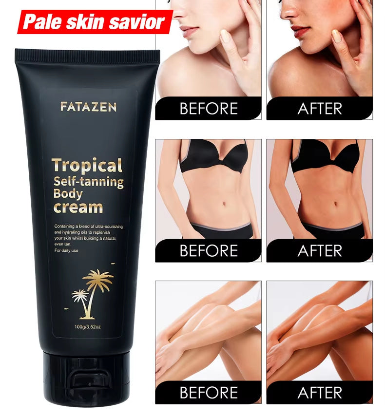 Sunless self-tanning balm for dark, streak-free color