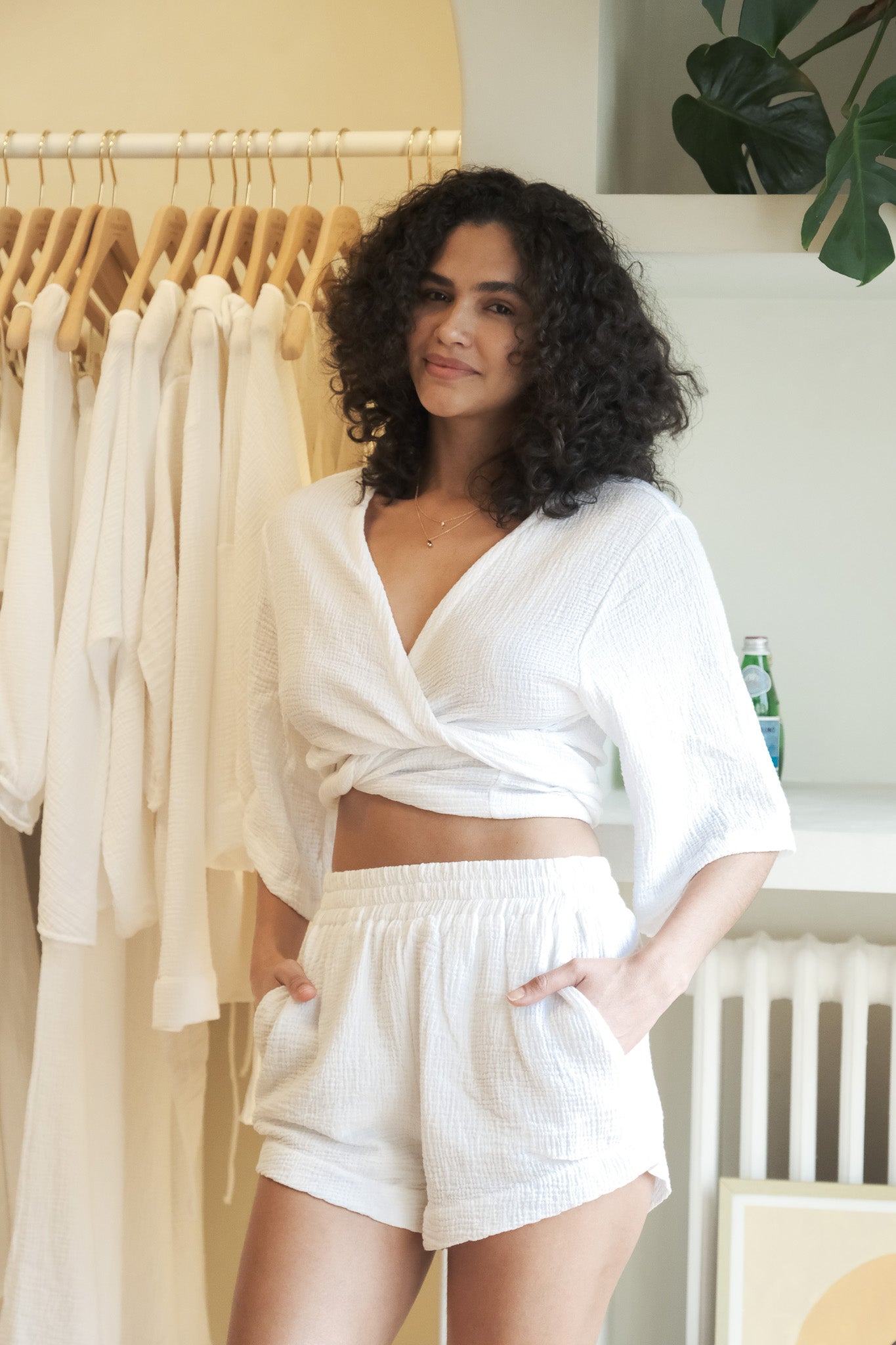 woman white short