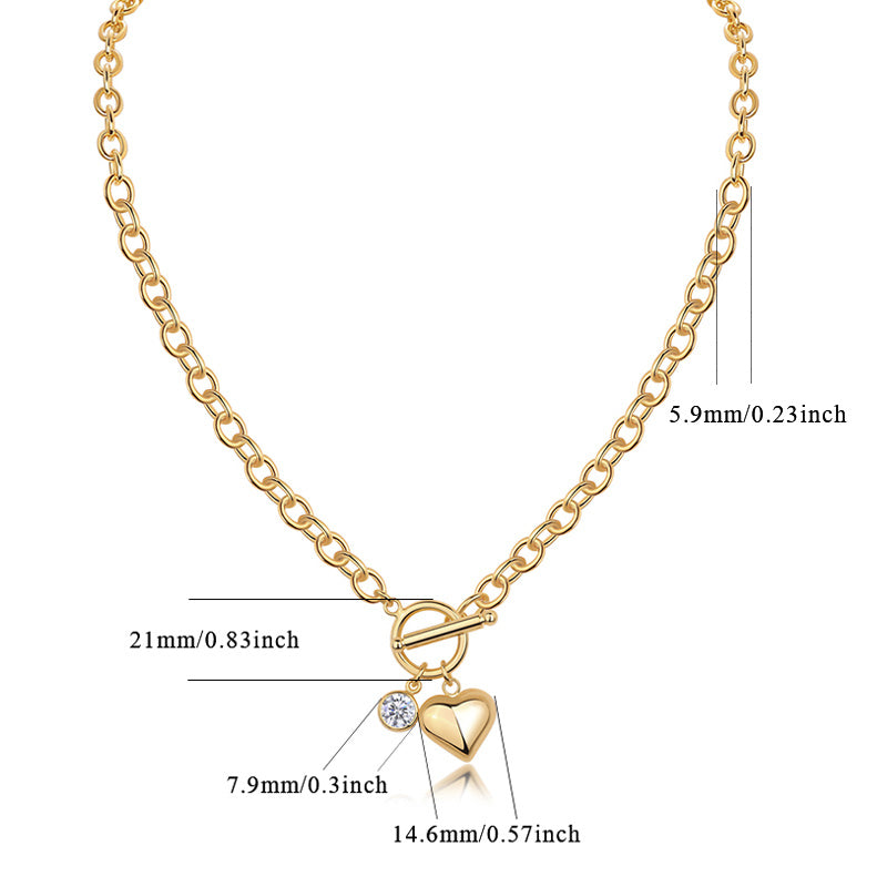 Luxury heart pendant necklace in gift box with GRA certificate