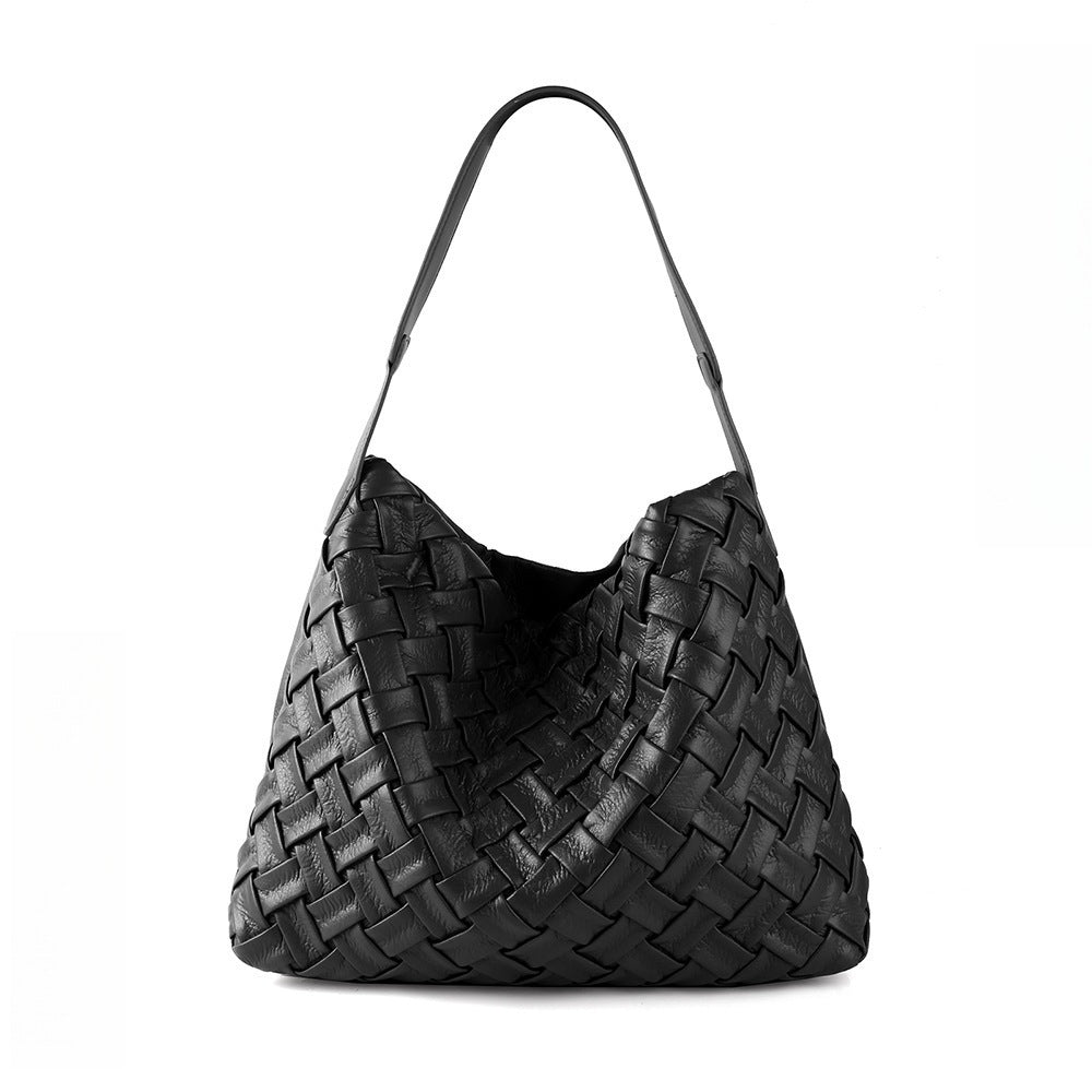 A Black leather handbag