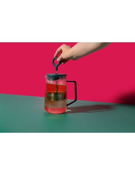 Green and clear glass tea infuser from La Cafetière