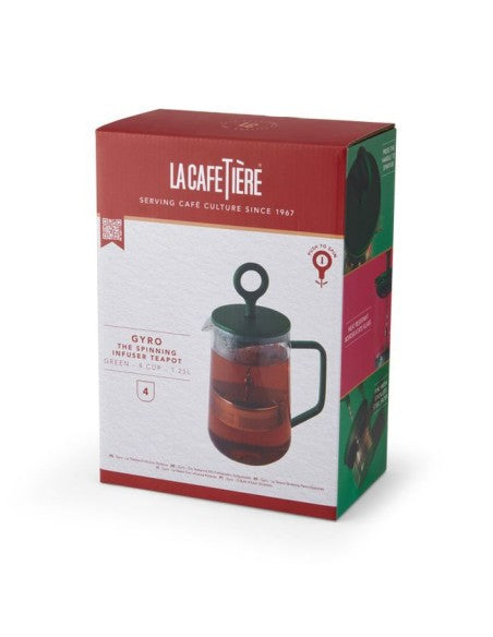 Clear glass tea infuser with plunger for herbal infusions