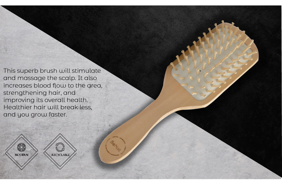 Hairbrush that stimulate and massage the scalp and increase blood flow 