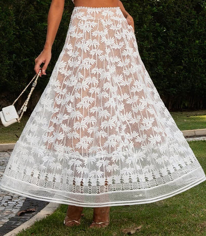 Romantic White lace skirt 