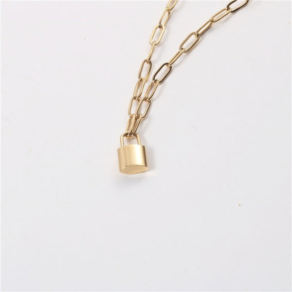 
Edgy stainless steel chain necklace with pendant